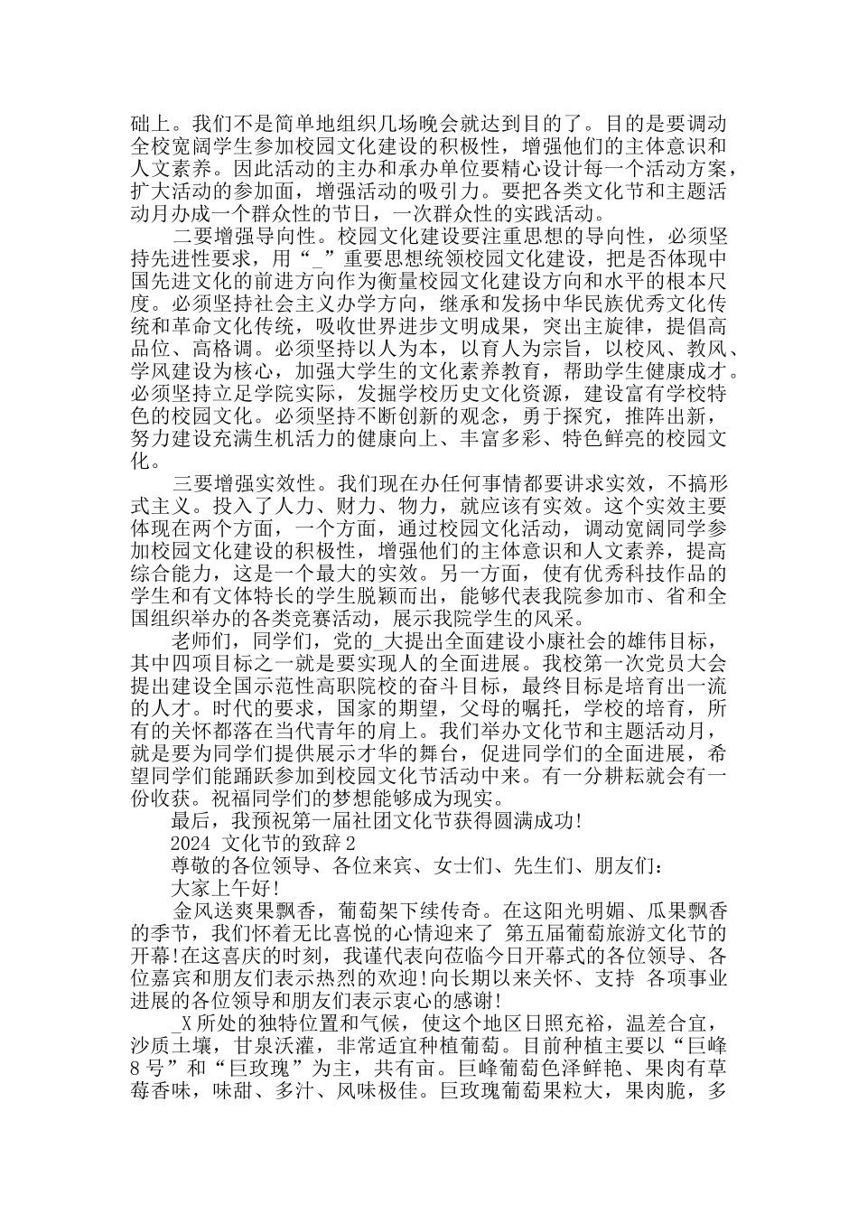 2024文化节的致辞汇总_第2页