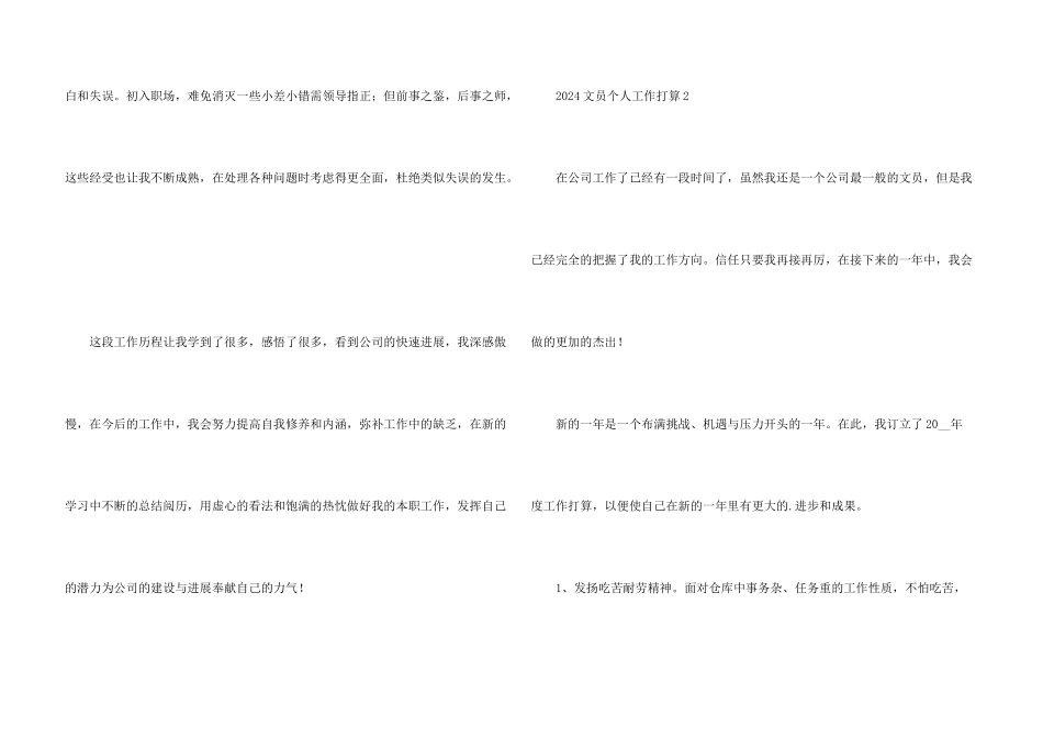 2024文员个人工作计划_第3页