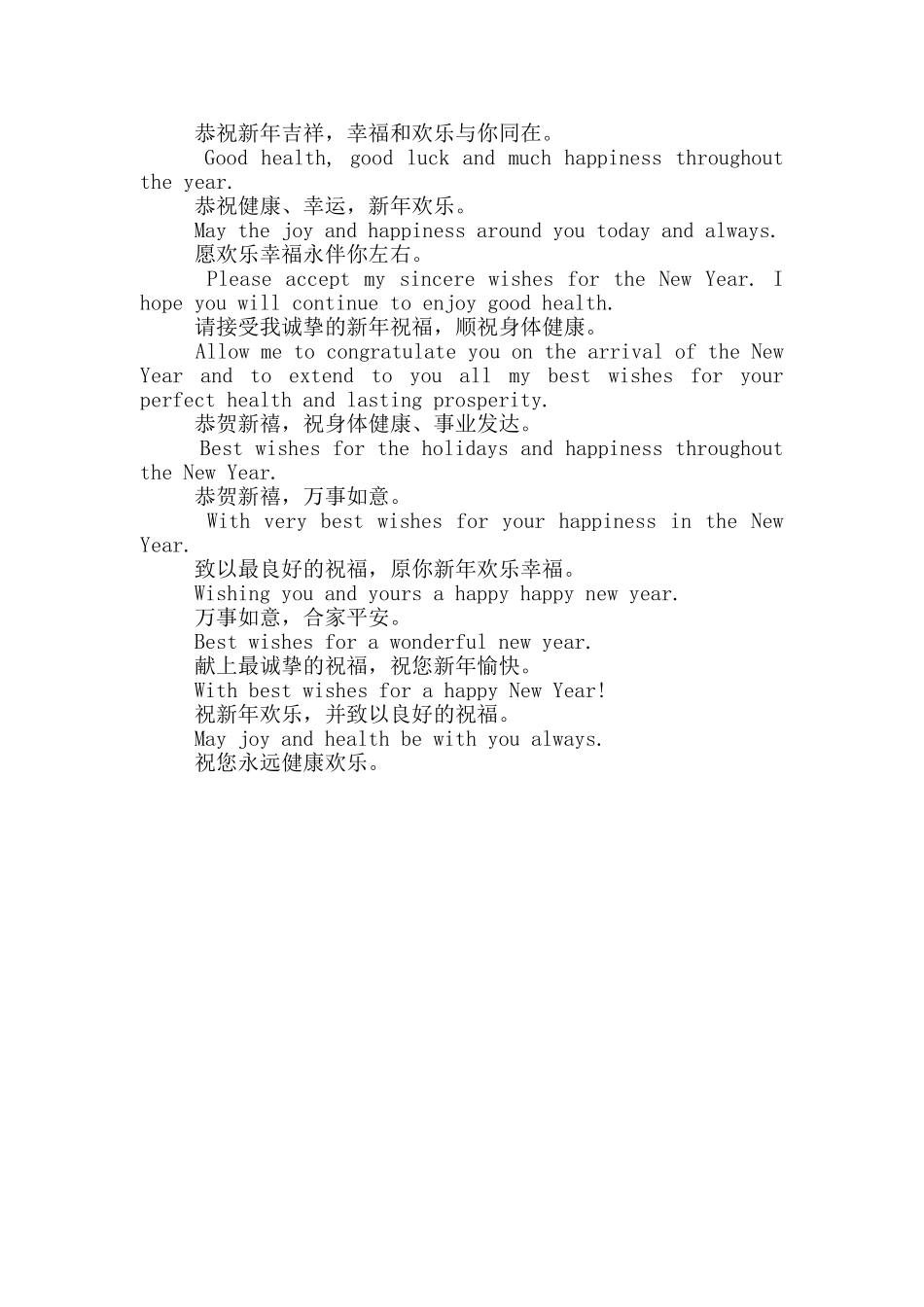 2024新年祝福语英文版_第2页