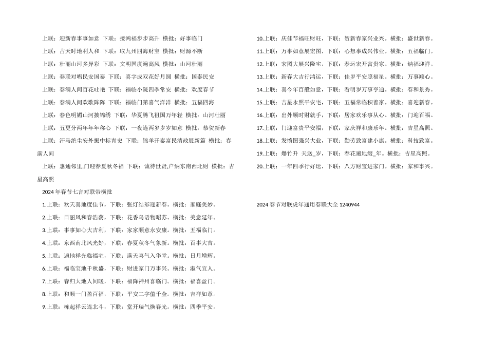 2024春节对联虎年春联大全_第2页