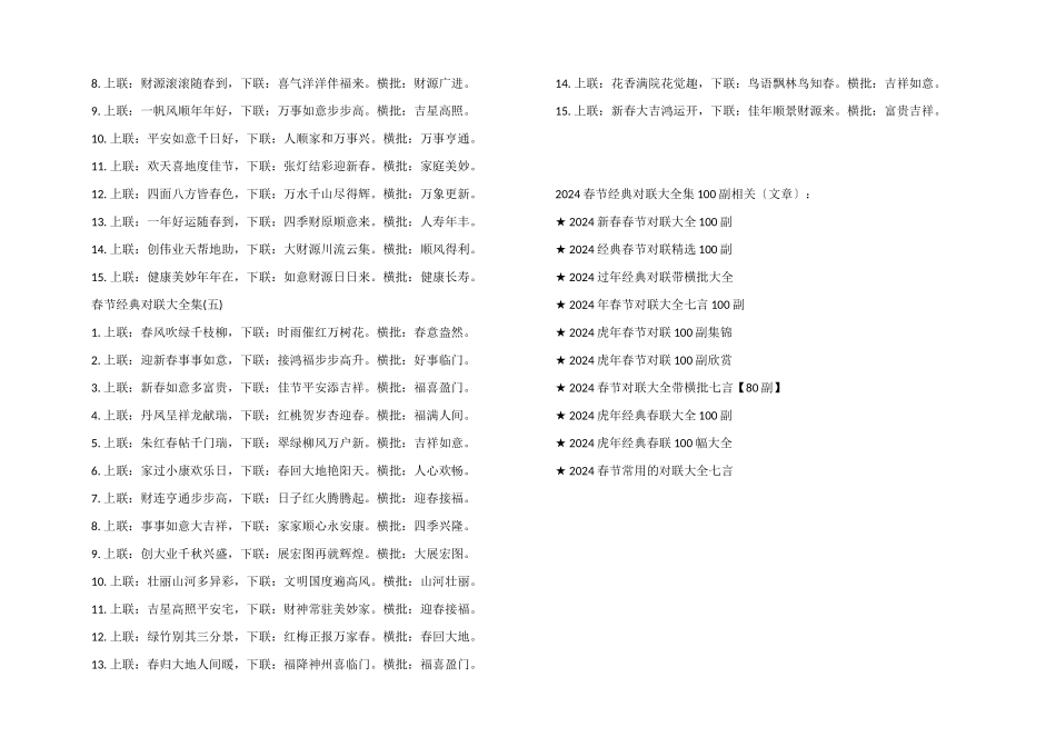 2024春节经典对联大全集100副_第3页