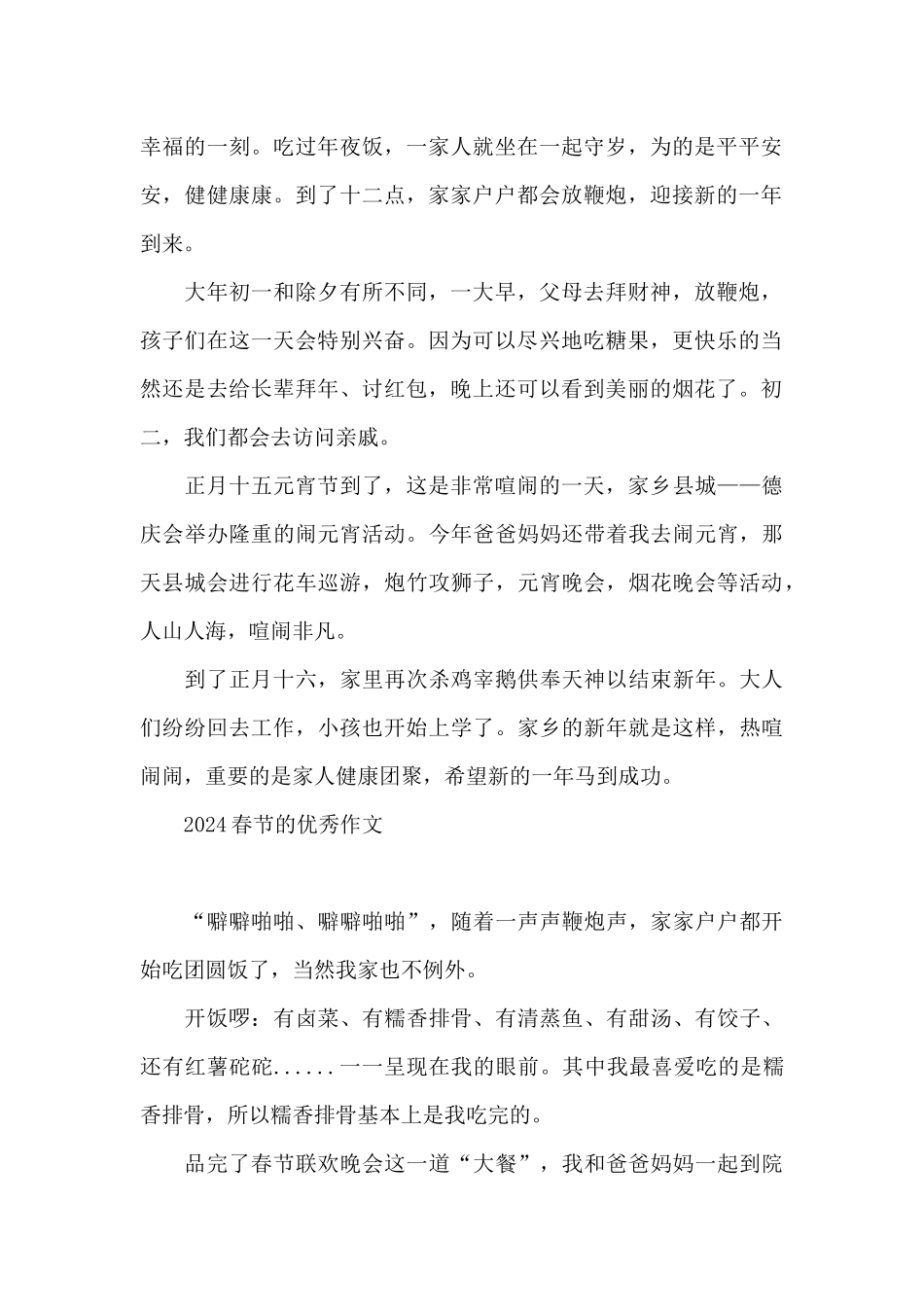 2024春节的优秀作文_第2页