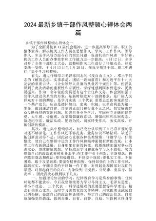 2024最新乡镇干部作风整顿心得体会两篇