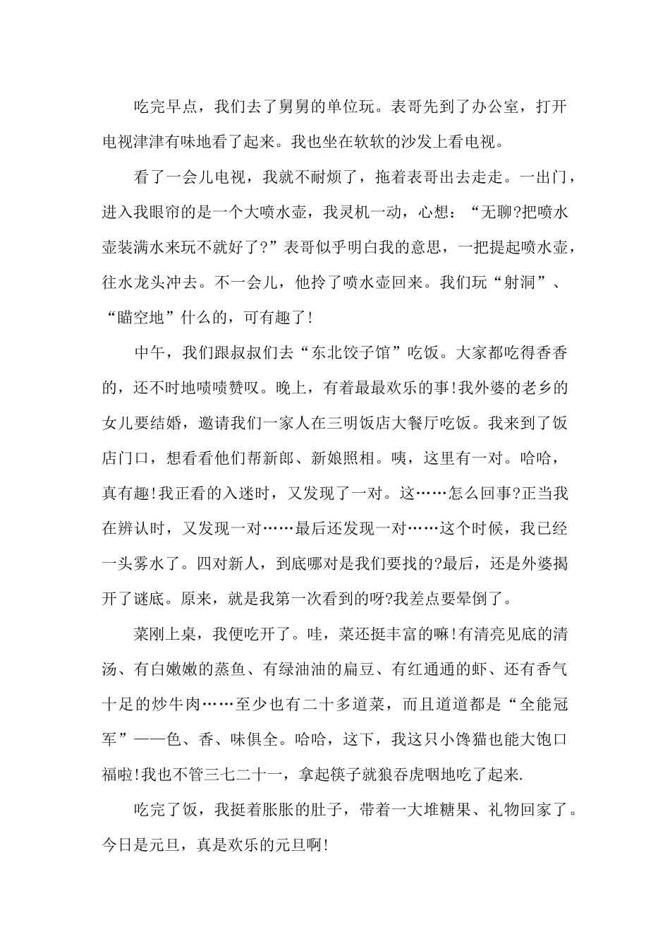 2024有关元旦的作文精选范文_第2页