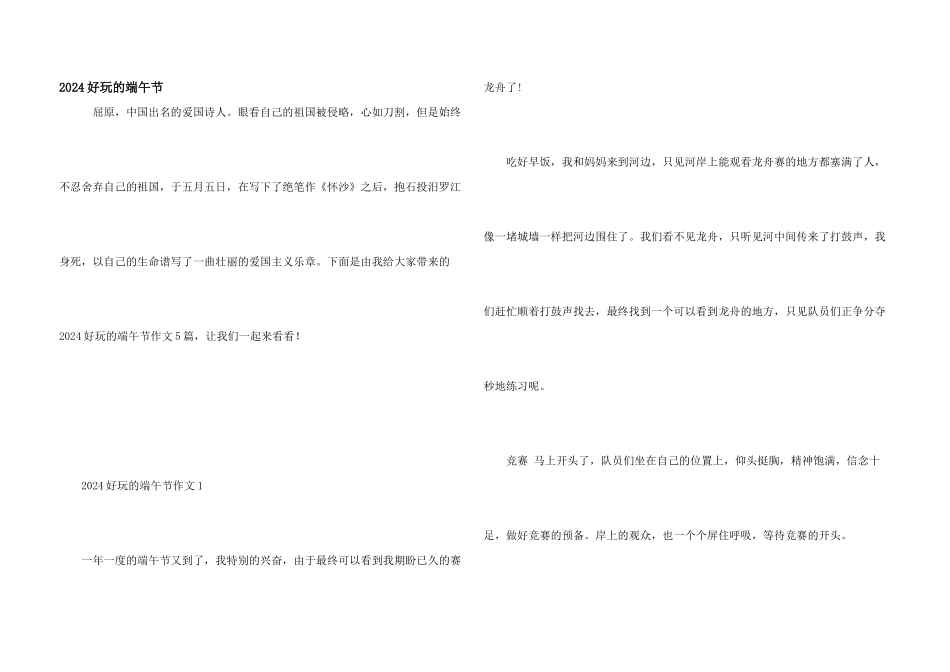 2024有趣的端午节_第1页