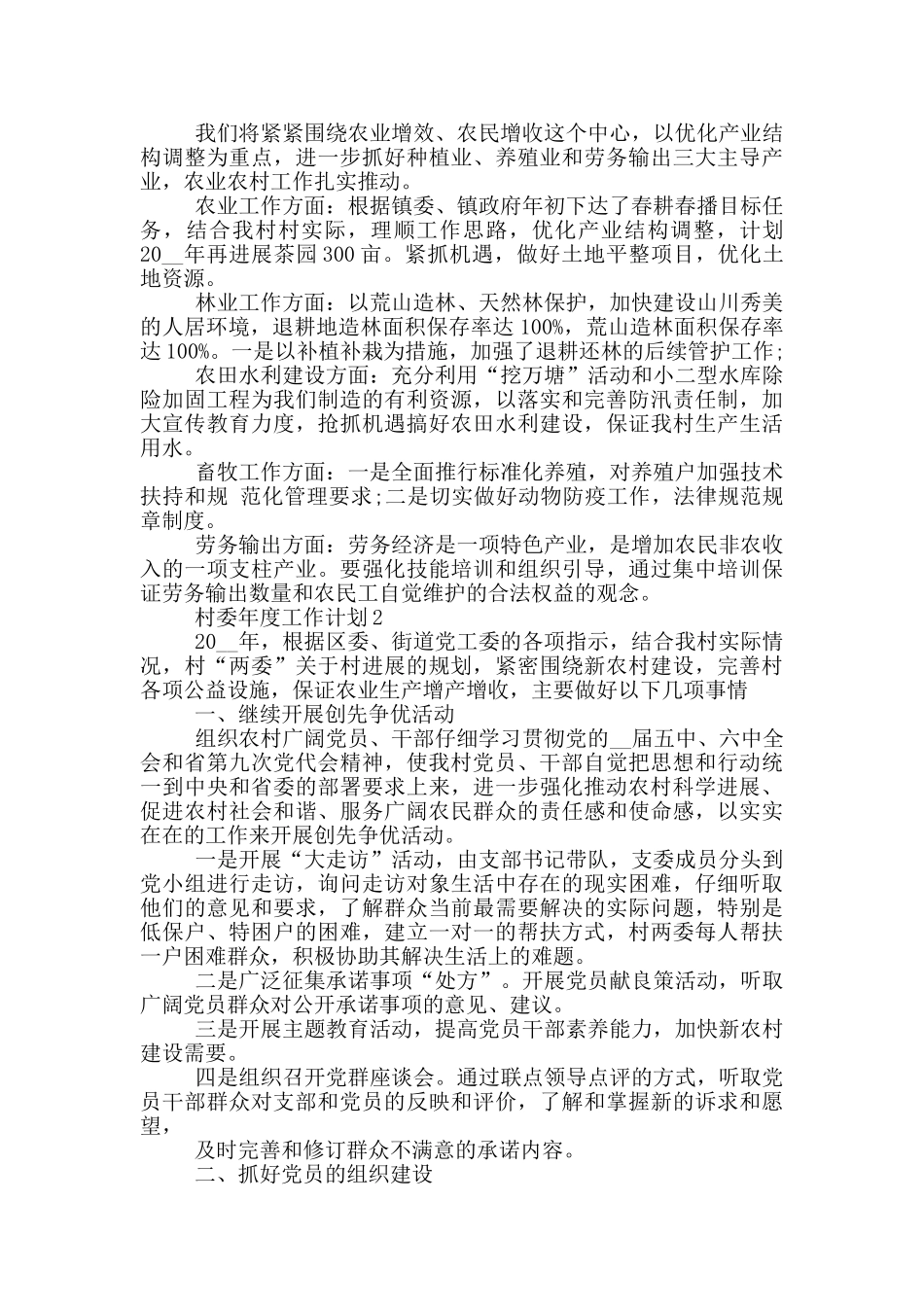 2024村委年度工作计划最新五篇_第2页