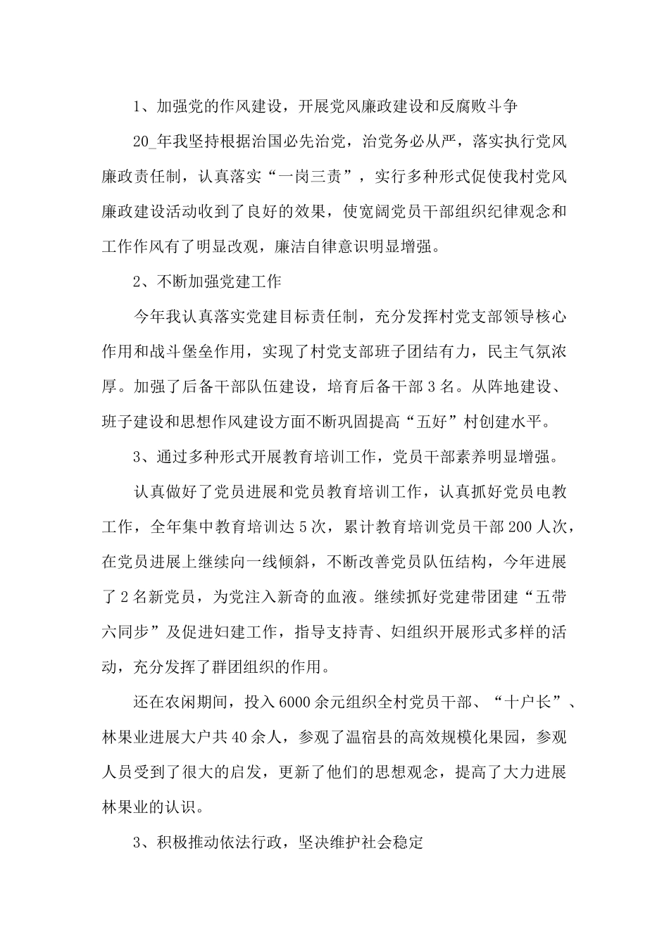 2024村党支部书记个人年终工作总结_第3页