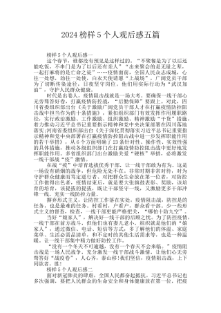 2024榜样5个人观后感五篇