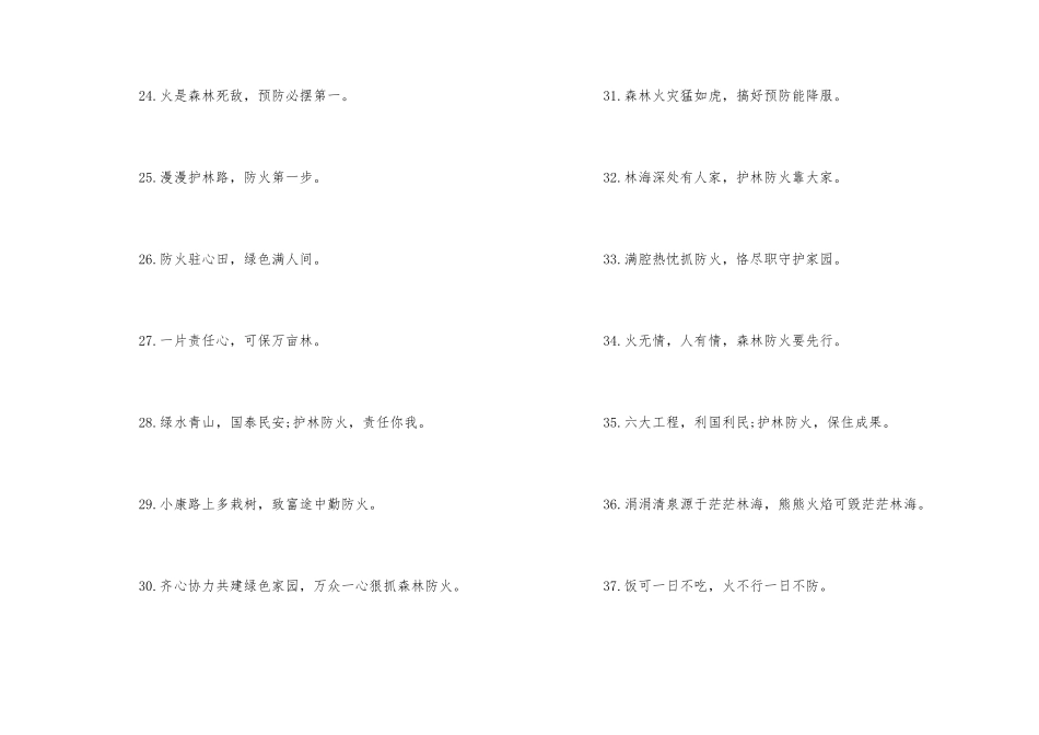 2024清明节森林防火工作宣传标语_第3页
