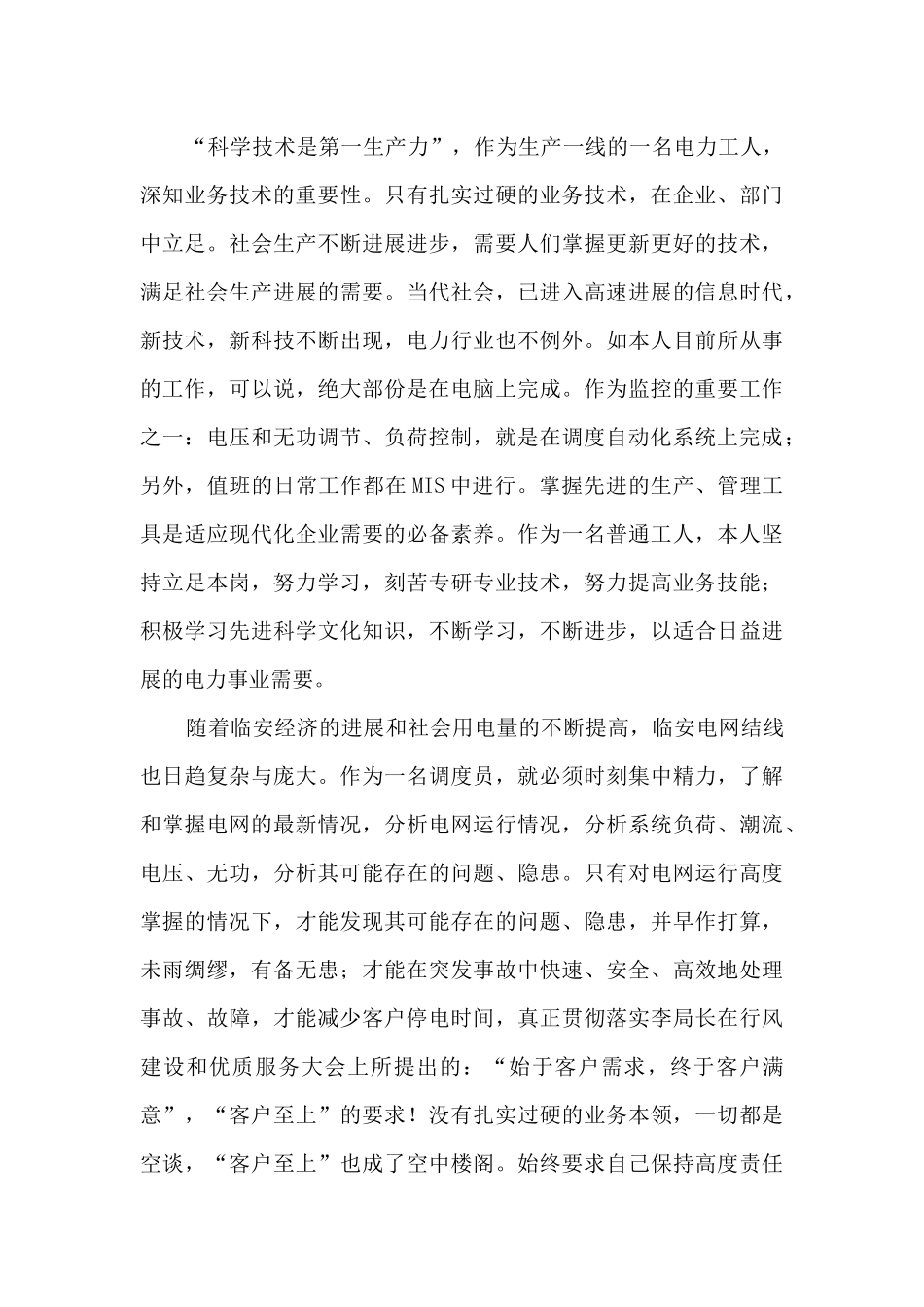 2024电力专业技术工作总结_第3页