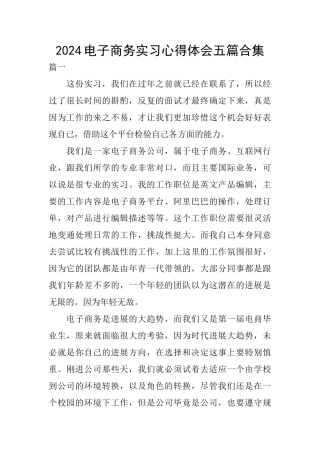 2024电子商务实习心得体会五篇合集