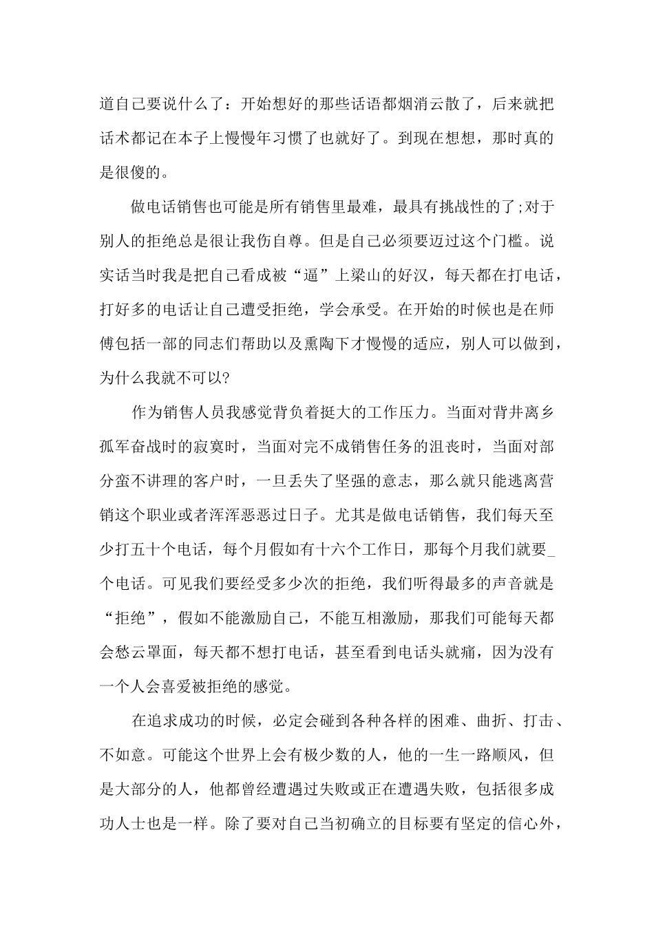 2024电话销售年终工作总结精品_第3页