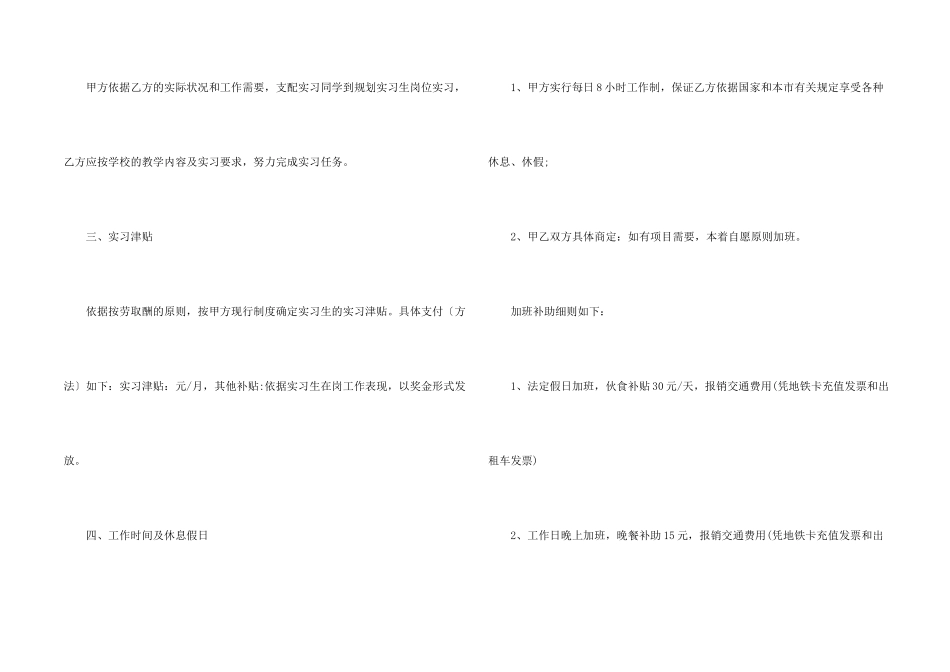 2024经典实习合同版（5篇）_第2页