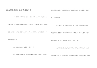 2024经典寒假社会调查报告5篇