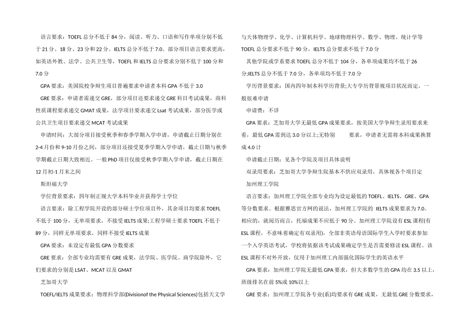 2024美国研究生留各大学院校GPA要求_第2页