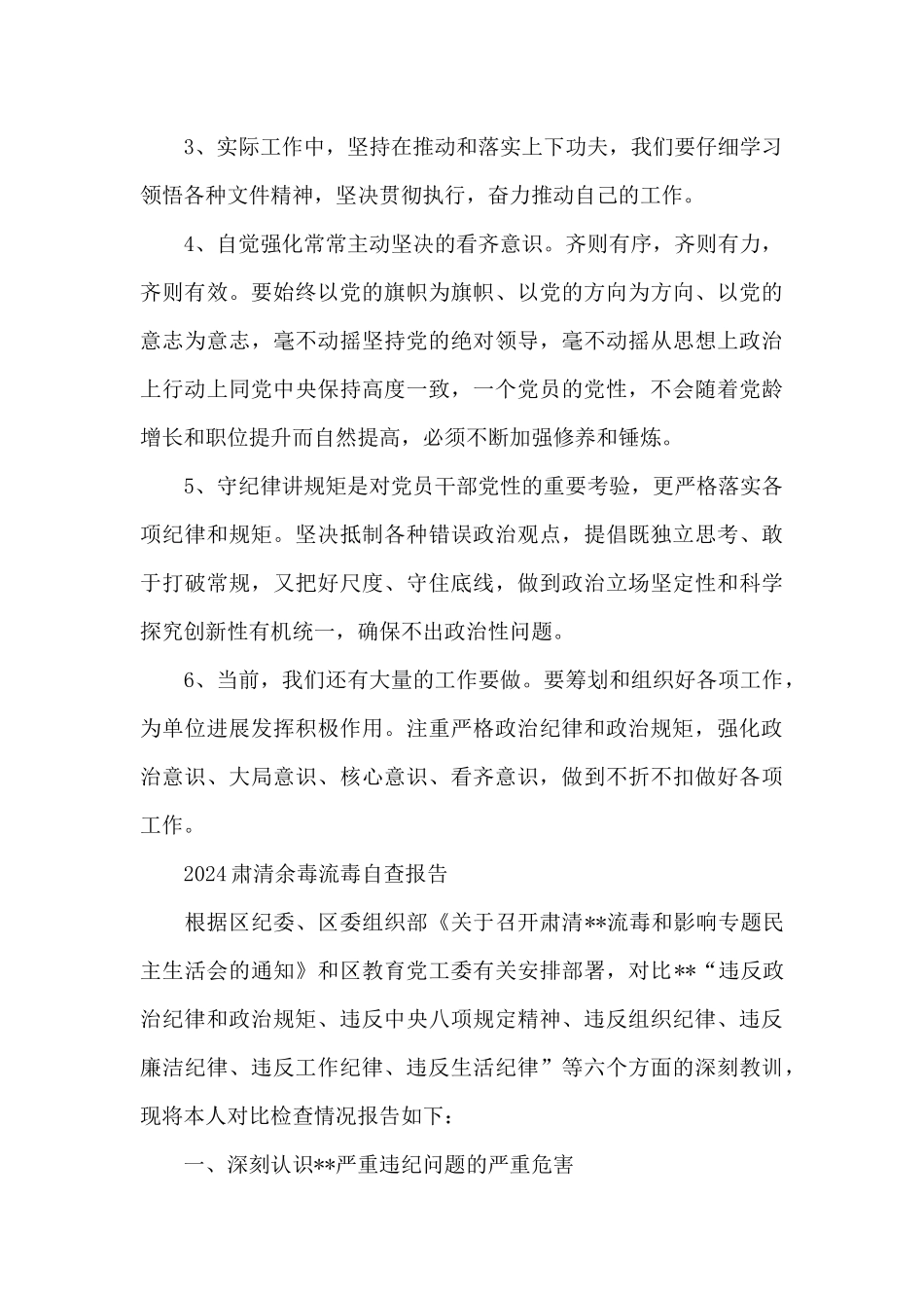 2024肃清余毒流毒自查报告_第2页