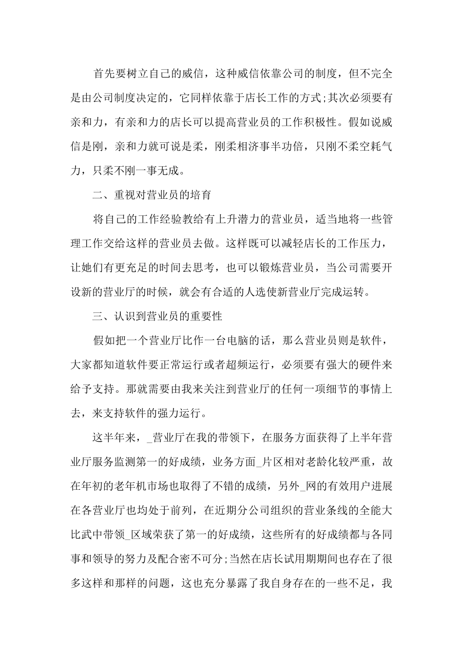 2024营业员试用期工作总结_第2页