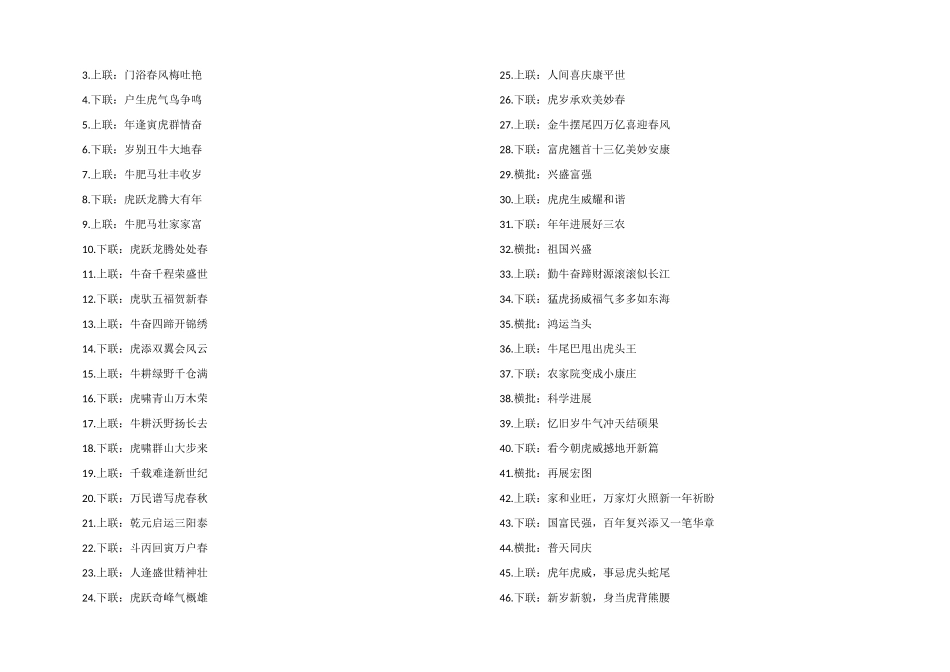 2024虎年四字春联大全_第2页