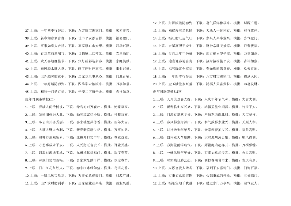 2024虎年对联带横批80副_第2页