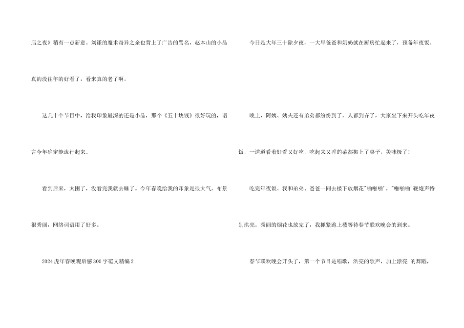 2024虎年春晚观后感300字精编五篇_第2页