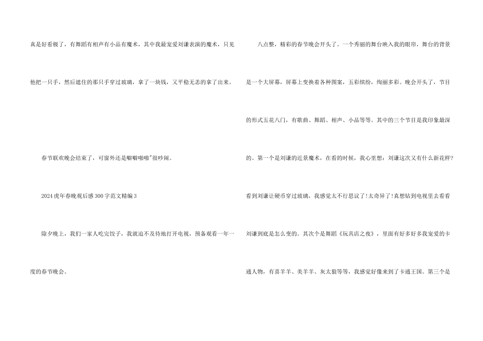 2024虎年春晚观后感300字精编五篇_第3页