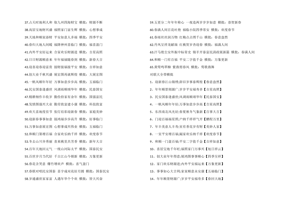 2024虎年春联带横批100副_第2页