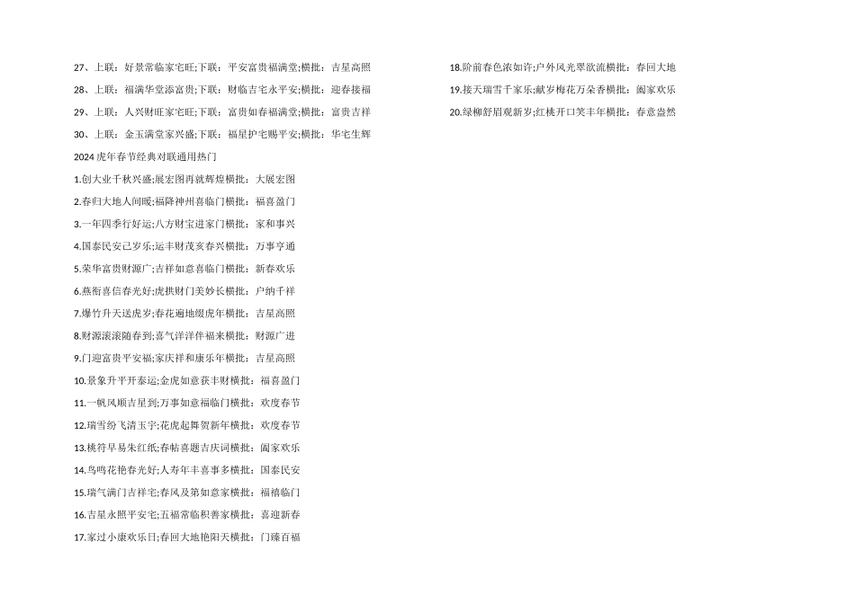 2024虎年春节经典对联100副_第3页