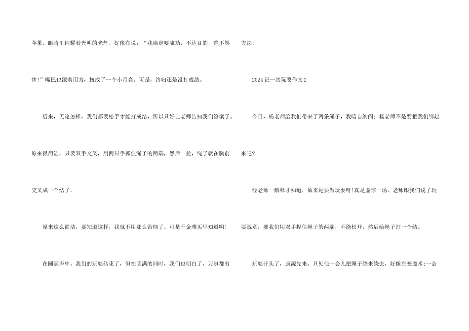 2024记一次游戏400字十篇_第2页