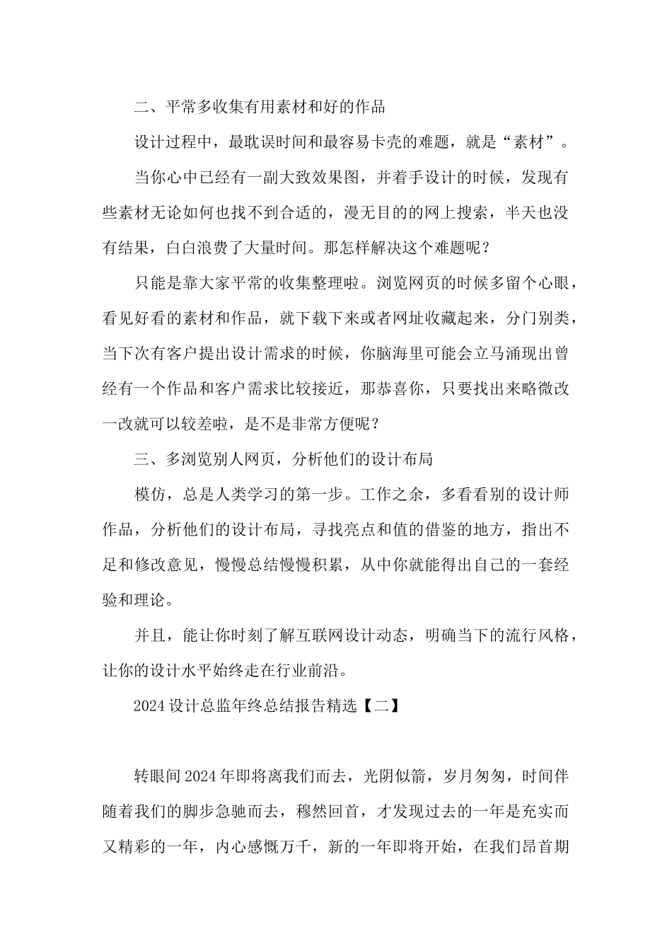 2024设计总监年终总结报告精选_第2页