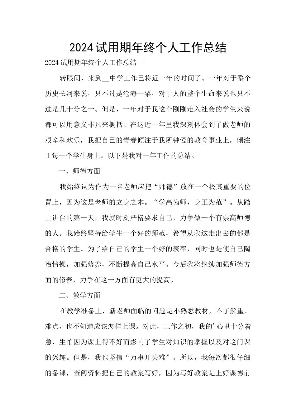 2024试用期年终个人工作总结_第1页