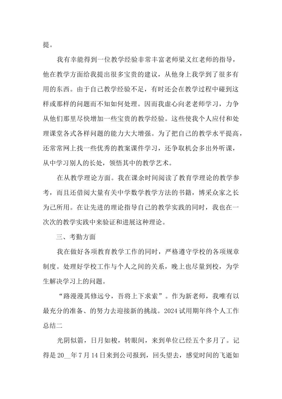 2024试用期年终个人工作总结_第2页