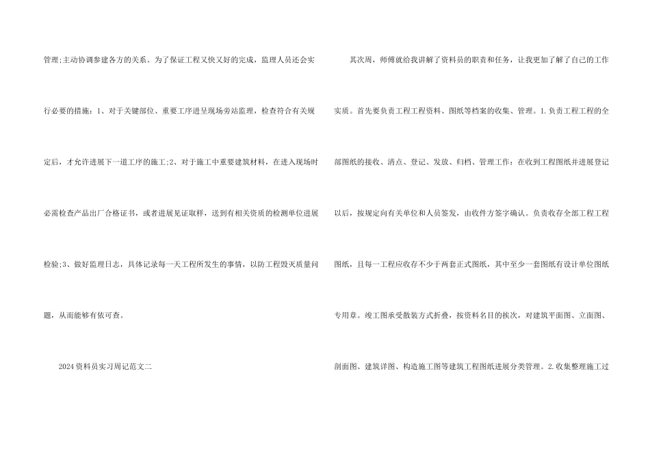 2024资料员实习周记5篇_第2页