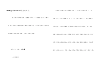 2024超市双11促销方案五篇