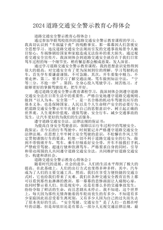 2024道路交通安全警示教育心得体会
