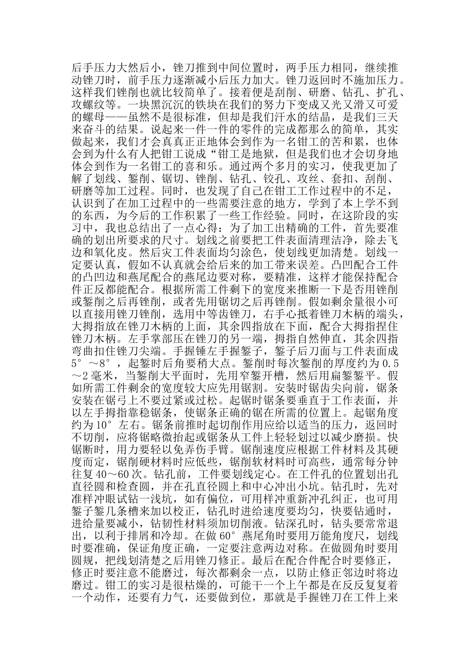 2024钳工实习报告范文_第2页