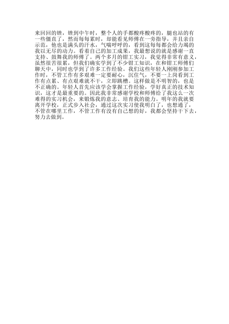 2024钳工实习报告范文_第3页