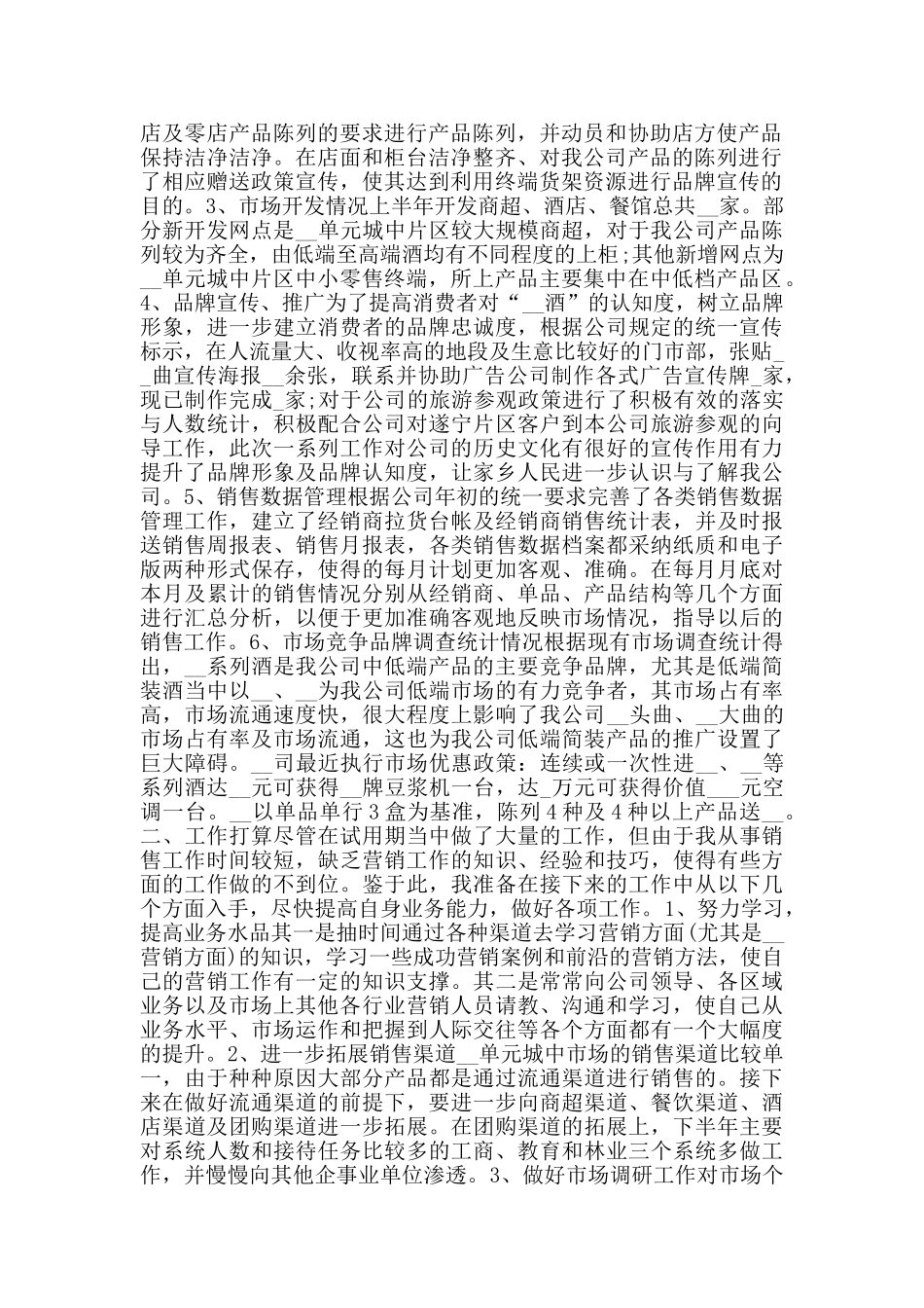 2024销售员工试用期转正工作总结范文5篇_第3页