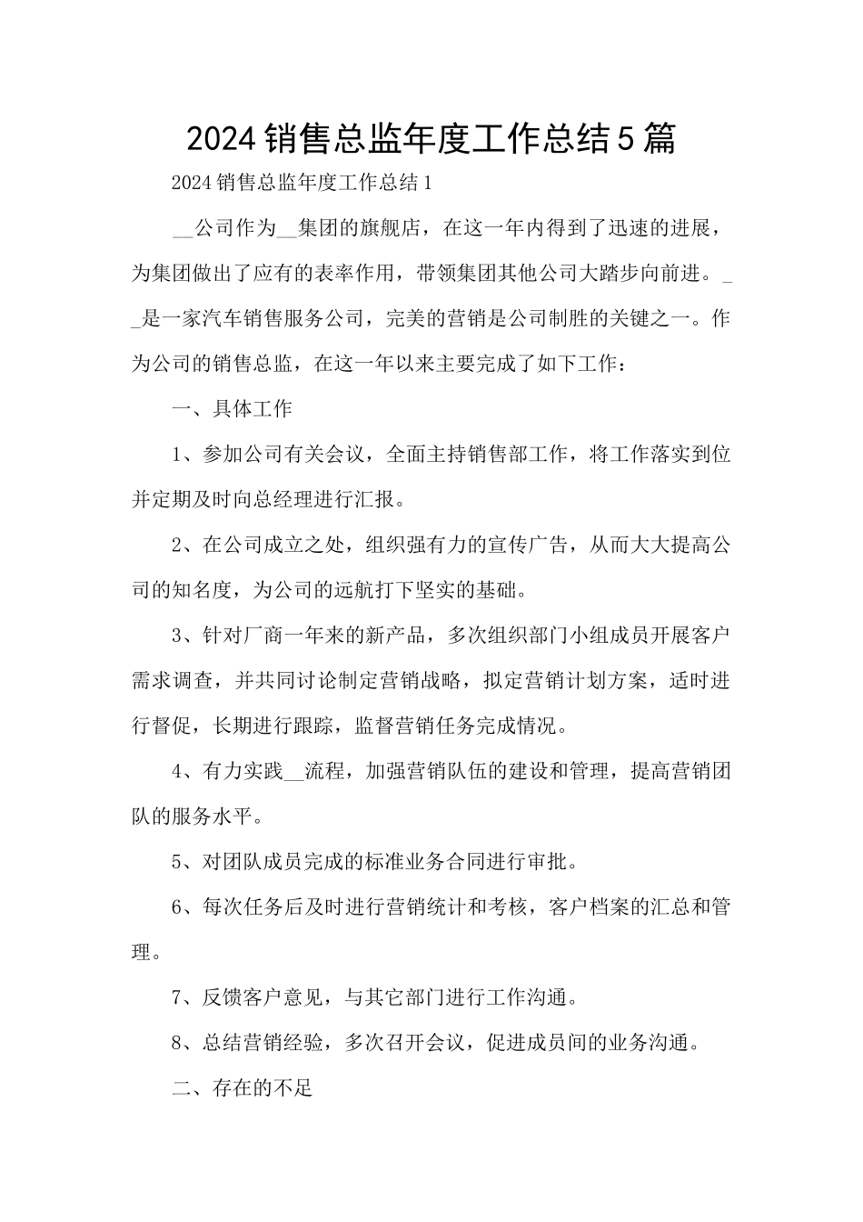 2024销售总监年度工作总结5篇_第1页