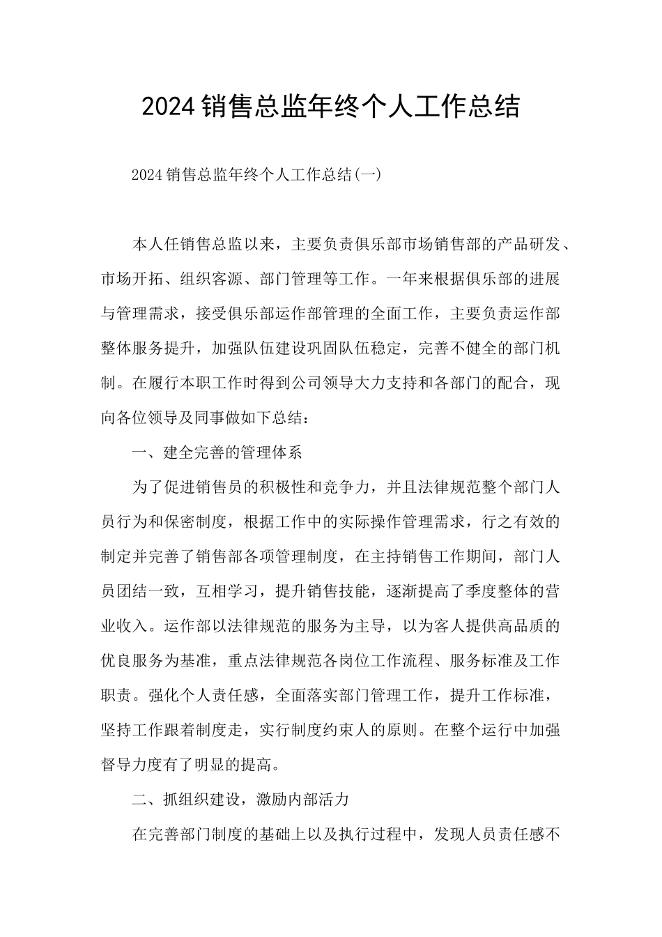 2024销售总监年终个人工作总结_第1页