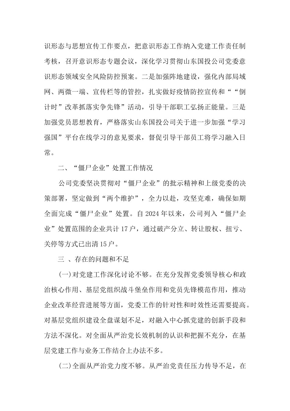 2024集团党委落实全面从严治党主体责任情况报告范文_第3页