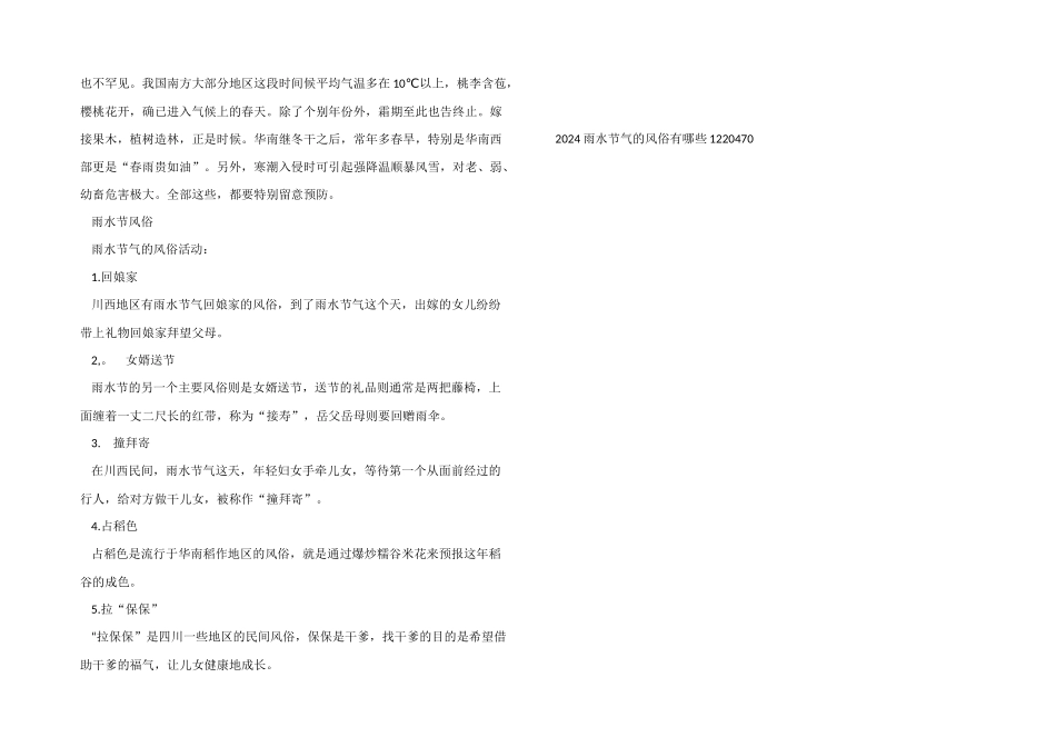 2024雨水节气的习俗有哪些_第2页