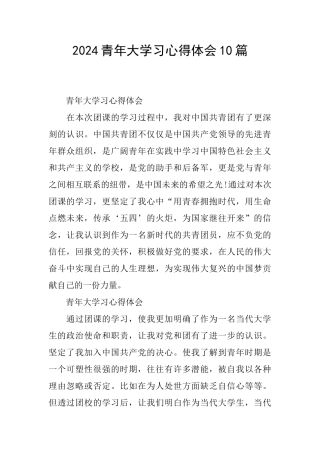 2024青年大学习心得体会10篇