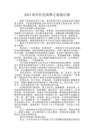 2024青年红色筑梦之旅观后感