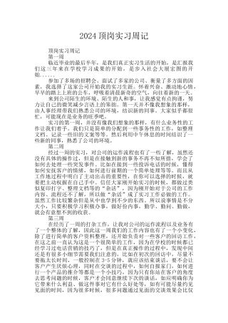 2024顶岗实习周记