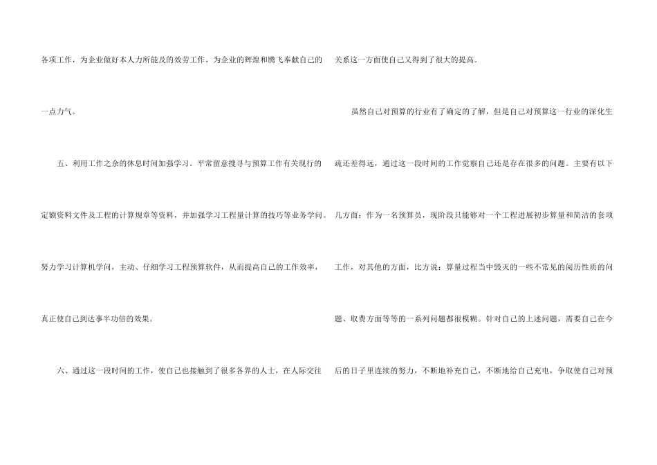 2024预算员实习期个人工作总结5篇_第3页