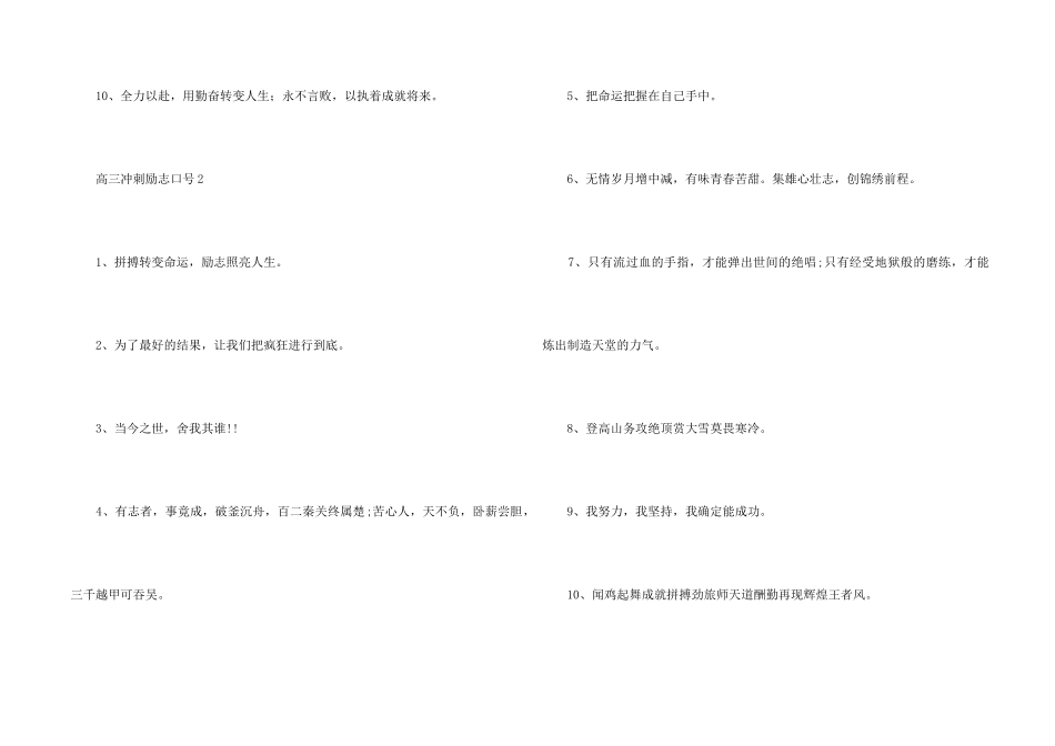 2024高三冲刺励志口号_第2页