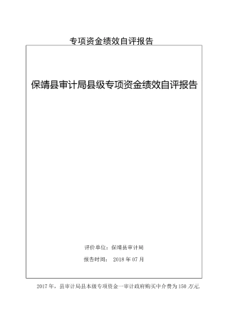 专项资金绩效自评报告[001]