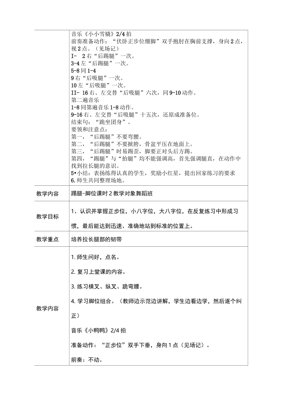 舞蹈兴趣班教案_第2页