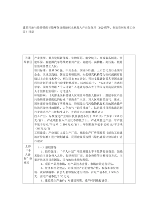工业园准入标准汇总
