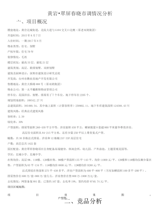 房地产项目市调总结报告